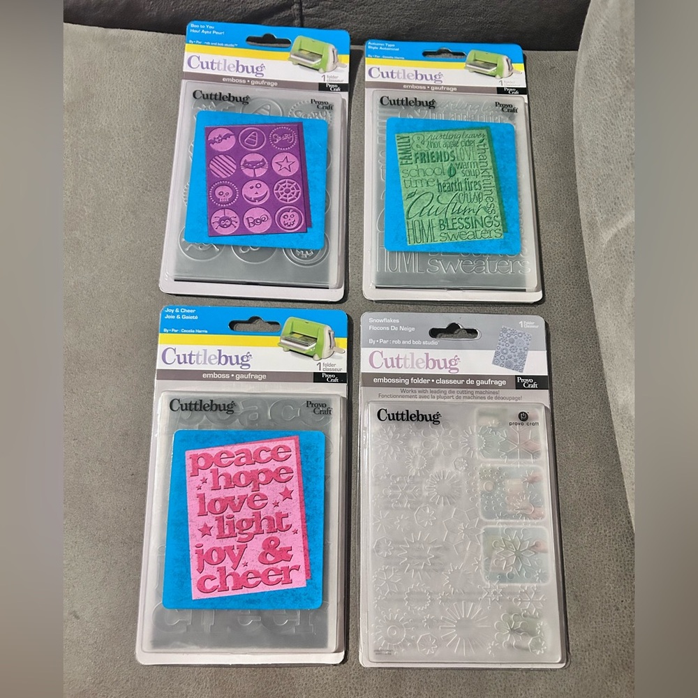 4 New Cuttlebug Provocraft Dies Emboss Holiday Cards Craft Making
